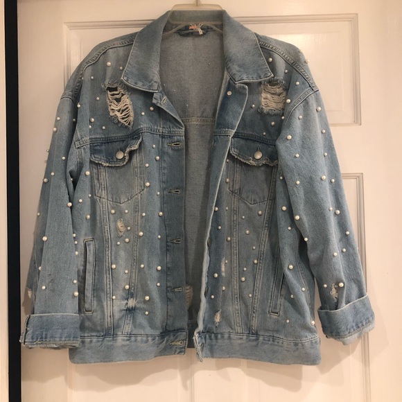 free people pearl jean jacket